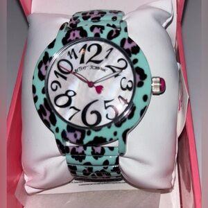 Betsey Johnson Leopard Print Watch with Bold Numbers